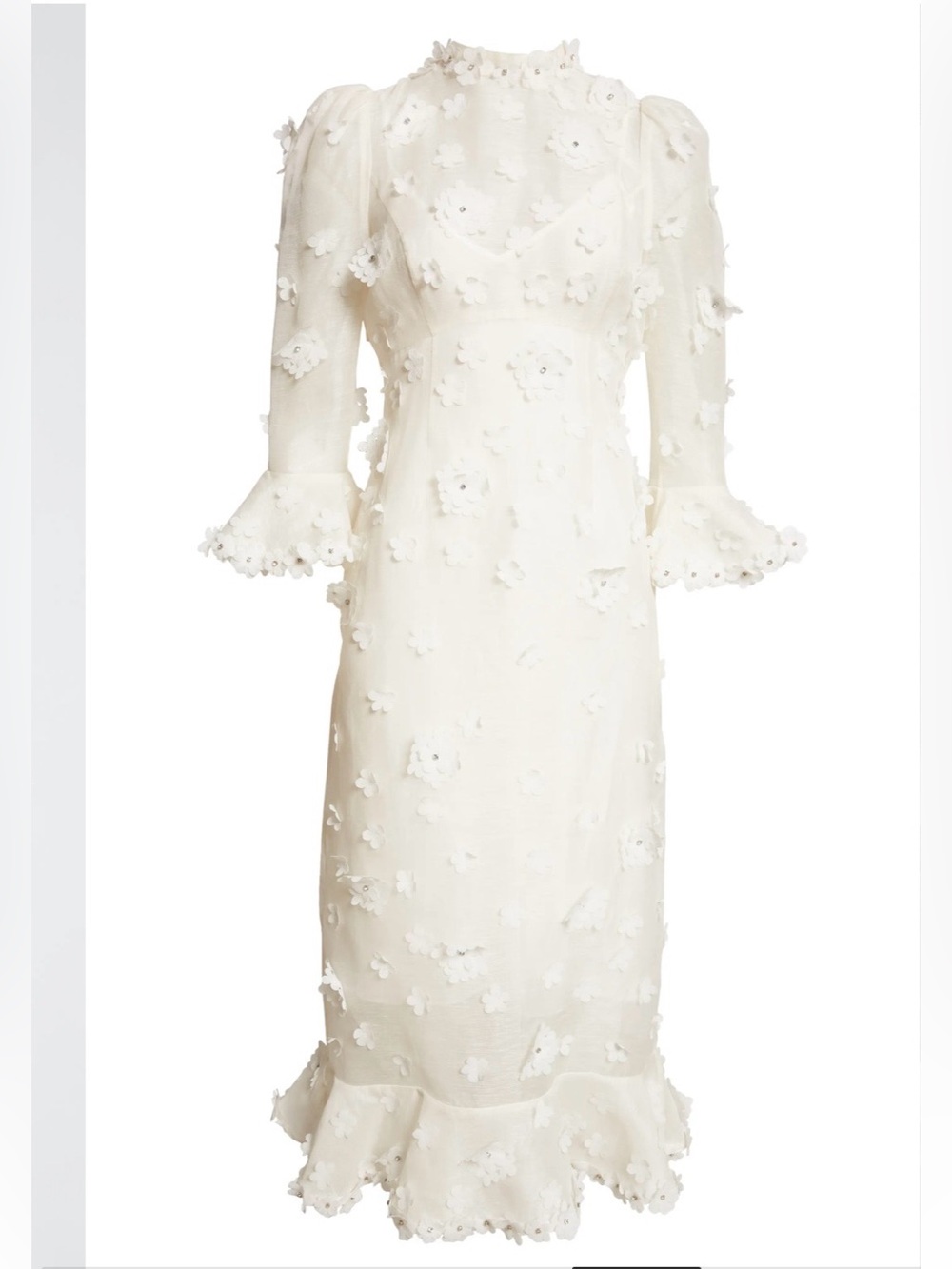 Zimmermann White Matchmaker Lift Off Midi Dress Sz 3